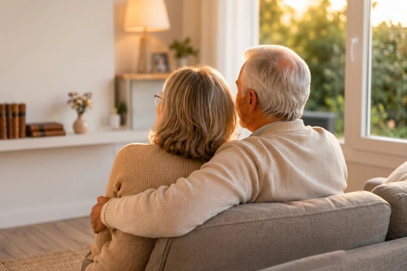 Pareja de adultos mayores juntos, sucesión